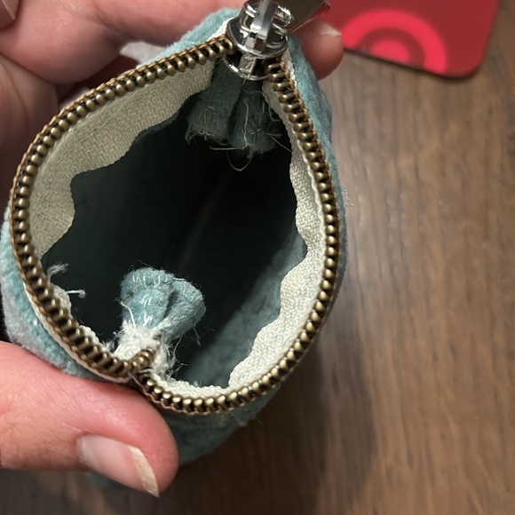 Quilted Blue Velvet Coin Purse and Card holder - Picture 6 of 8